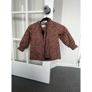 Miles the Label Kids Leopard Print Jacket Size 4 Casual Short